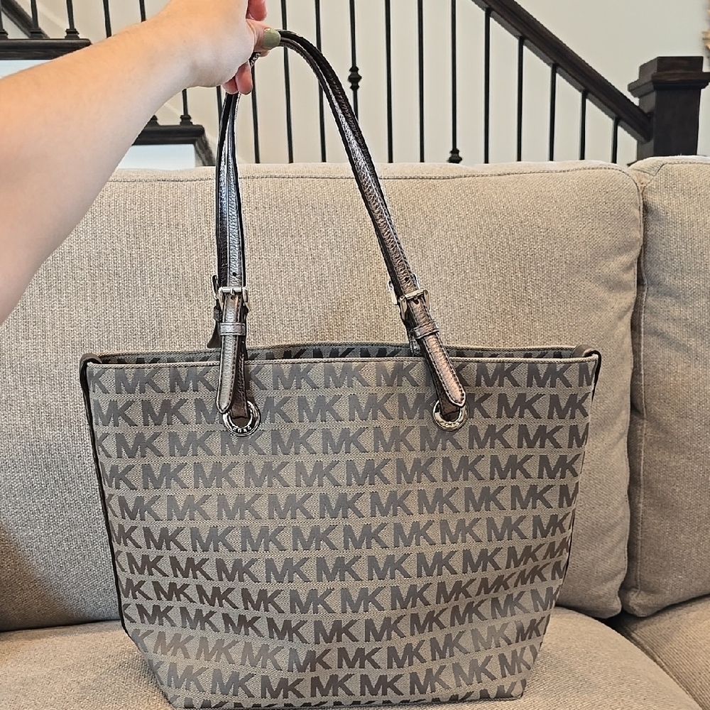 Michael Kors Gray Monogram Tote Bag